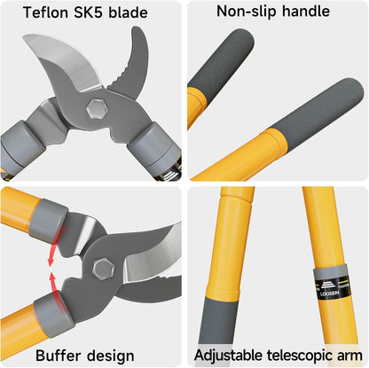 AIRAJ 16-24'' Extendable Loppers for Tree Trimming | Branch Cutter with 1.5“ Cutting Capacity |
