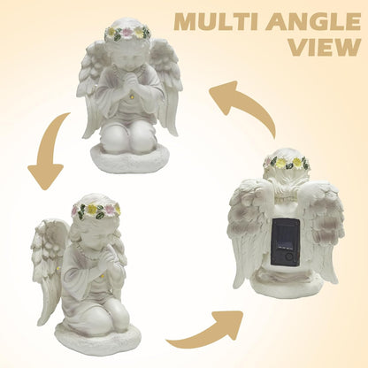 Solar Garden Outdoor Angel Statues - Outdoor Angel Sculptures Garden Decorations with Waterproof