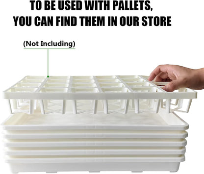 5 Pack Nursery Pot Tray, Carrying and Holding Plant Tray for Pot 24 Cell Carrying Holder Drainage