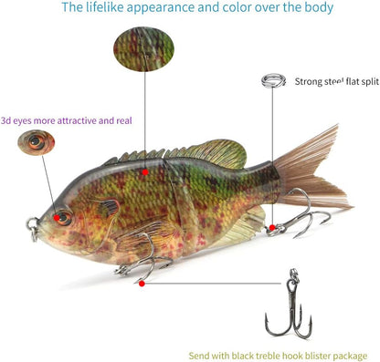 5.9in Multi Jointed Swimbait Fishing Lures Bait,2 Segment Big Giant Sinking Fishing Bass