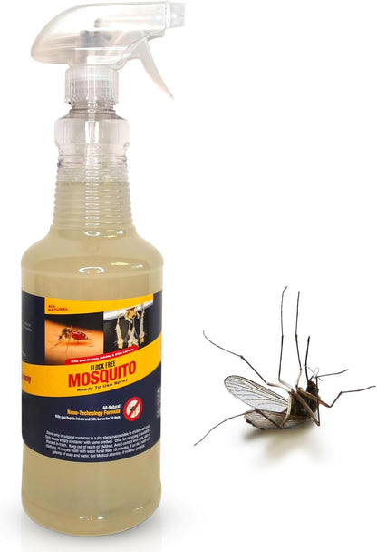Natural Mosquito Control Ready to Use Spray, Repels Mosquitoes, Ticks, Fleas, Flies, Gnats, and