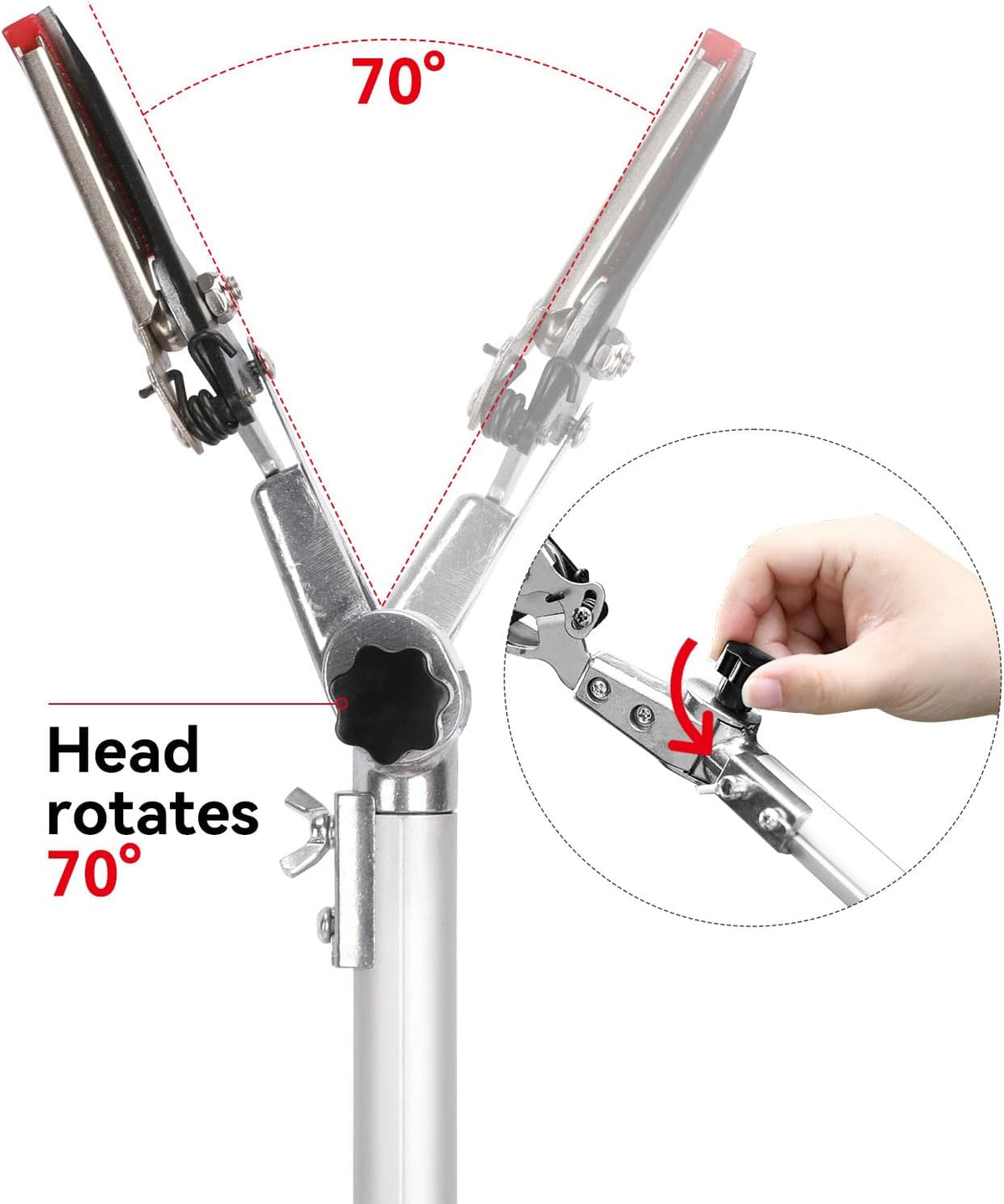 Extendable Tree Cutter, 6.23-10.5 FT Telescopic Pole Pruner, Lightweight Aluminum Handle