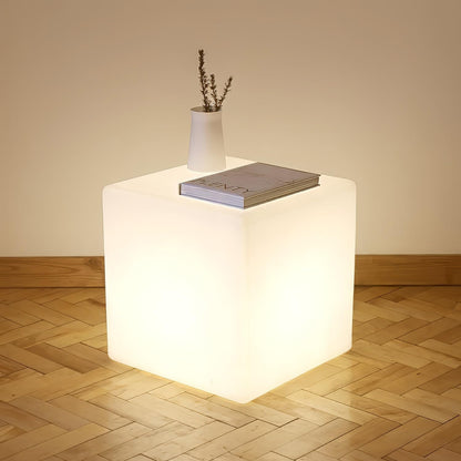 Mr.Go 14-Inch Color Changing LED Cube Light Stool, Glow Cube Seat for Kids, Modern LED Light Side