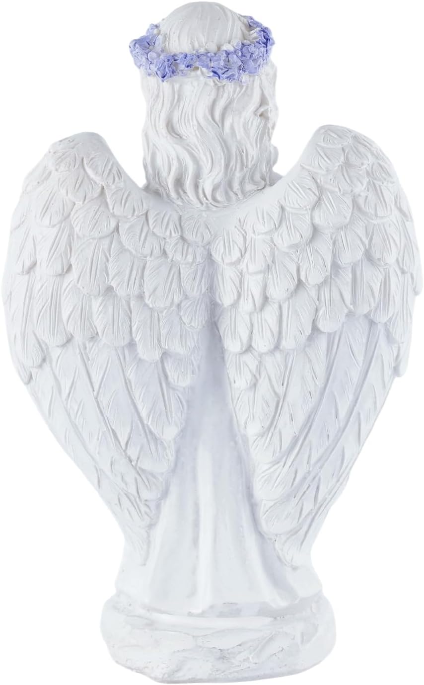 Lavender Praying Angel Statues, Handmade Resin Craft Home Decor, Indoor & Outdoor Winged Angel