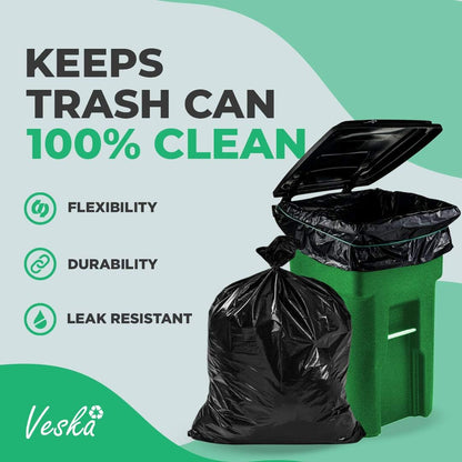 95 Gallon Trash Bags Heavy Duty | Mega-Value Pack 72 Bags | Extra Large Black Can Liners | 90-100