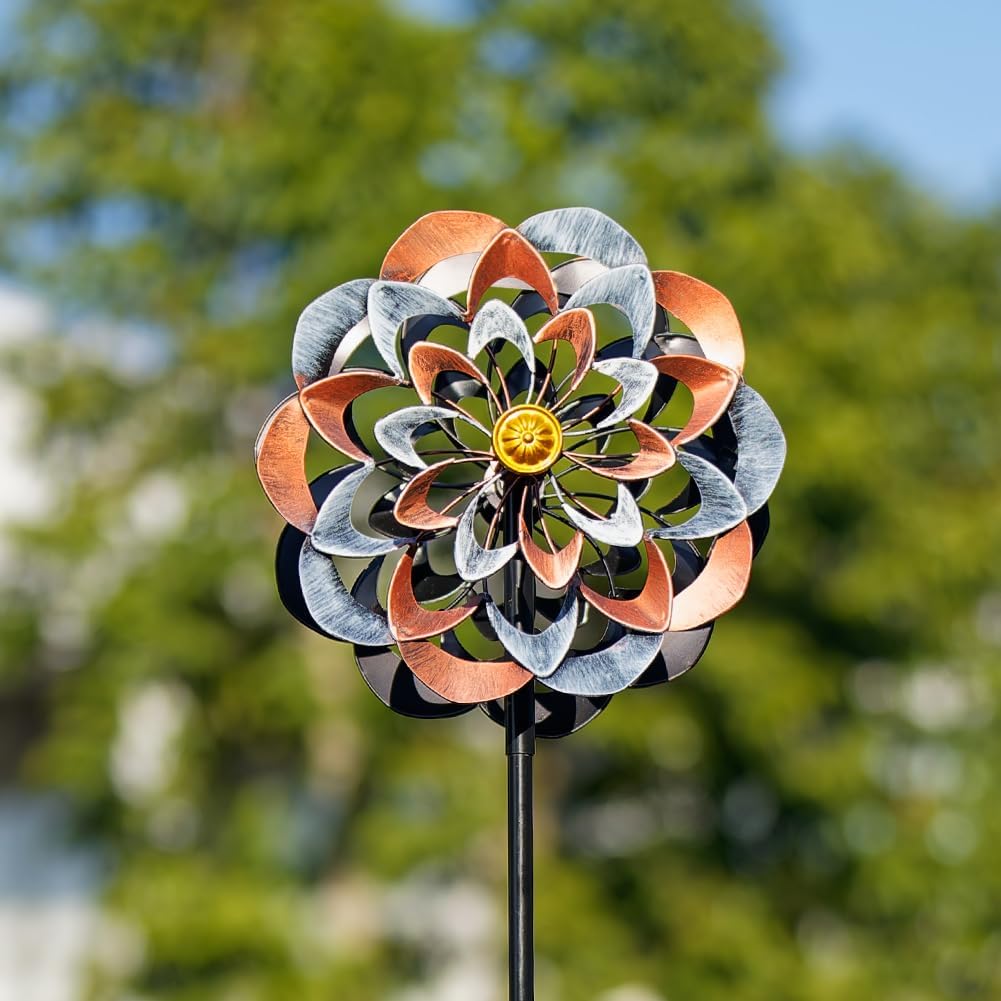 VEWOGARDEN 360° Outdoor Metal Wind Spinners Kinetic Wind Sculptures & Spinners for Yard Garden Lawn