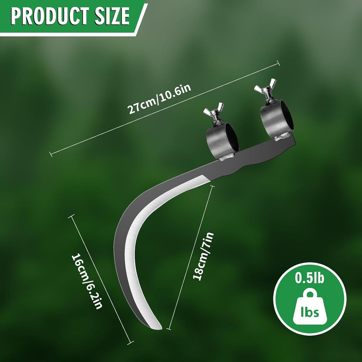Steel Straw Sickle with Replaceable Wooden Handle Function, Manganese Steel Blade, Handheld