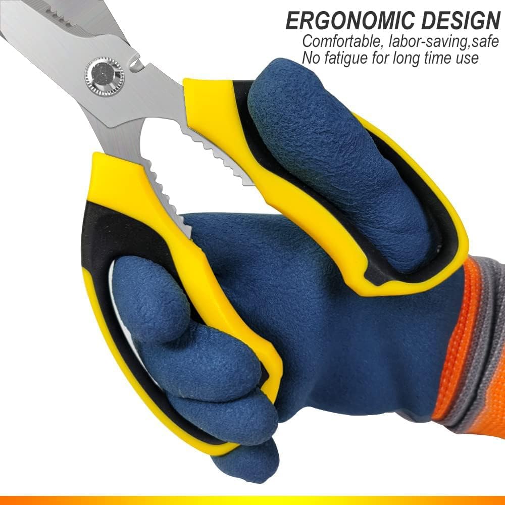 Ultra Sharp Stainless Steel Shears, Heavy Duty Scissors with Protective Cover, All Purpose Carpet