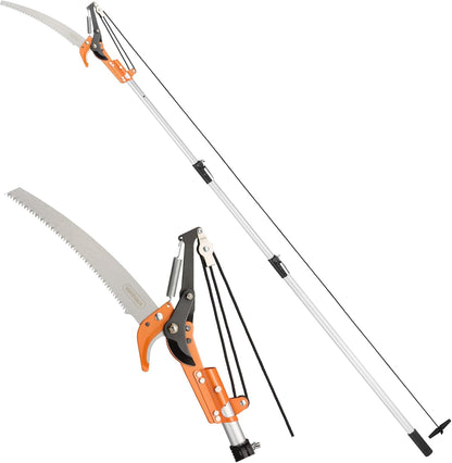VonHaus Telescopic Tree Pruner & Lopper 2 in 1 – Long Reach 3.3m Cutter, Retractable & Extendable