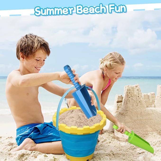 3 PCS Thick 9" Beach Shovel Spade Scoop Trowel Sand Toys for Kid Toddler Adult, Plastic Heavy Duty