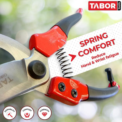 TABOR TOOLS S821A Bypass Pruning Shears, Makes Clean Cuts, Great for S-M Size Hands. Professional