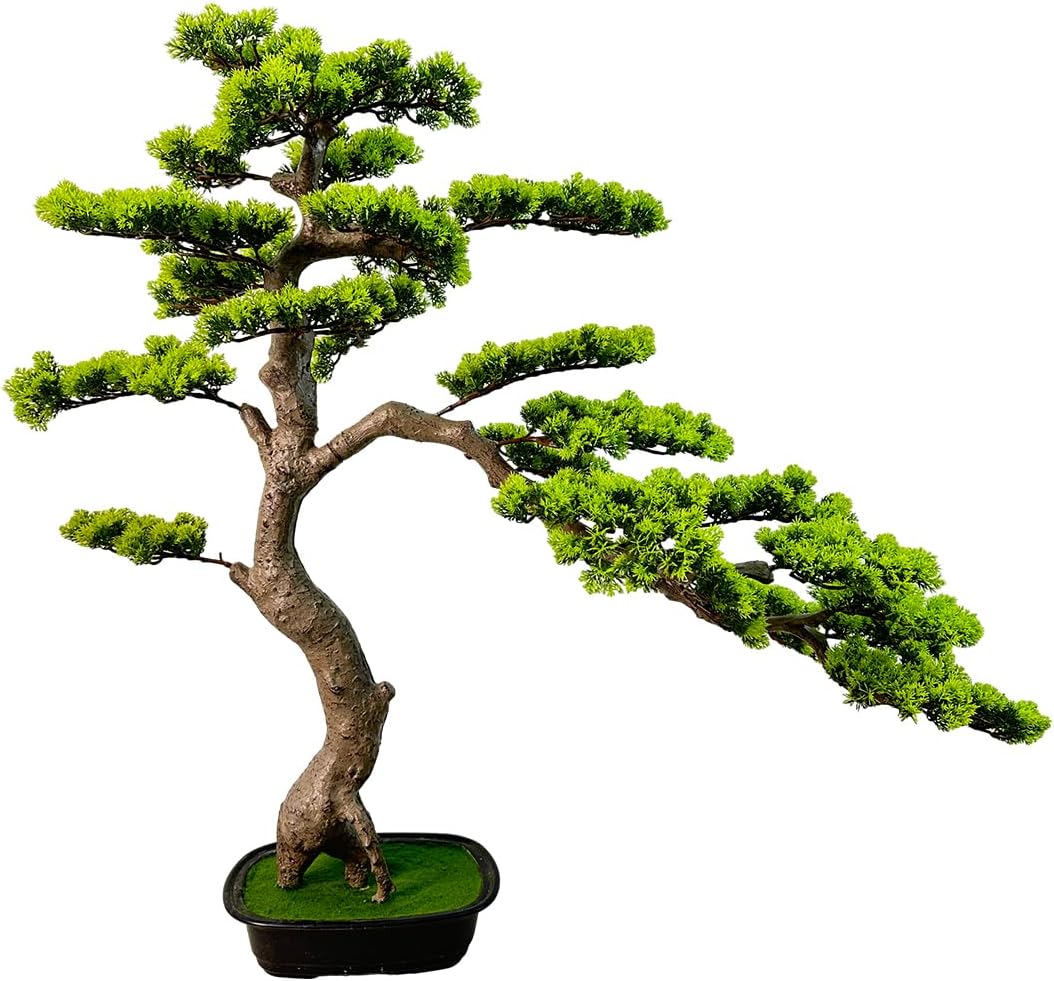 3ft（43in） Artificial Bonsai Tree Juniper Faux Plants Indoor Big Fake Plants Decor with Ceramic Pots