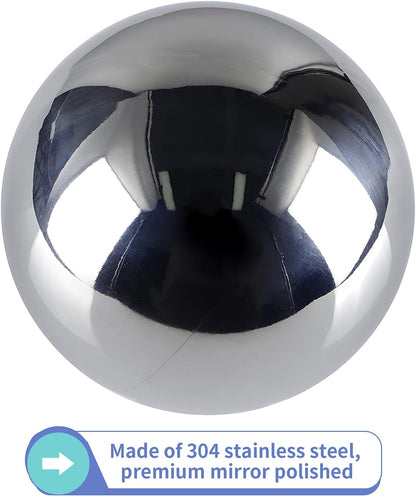 MOLIGOU 6 Pcs Stainless Steel Gazing Balls, 6in/4in/3.5in/3in Diameter Reflective Spheres, Gazing
