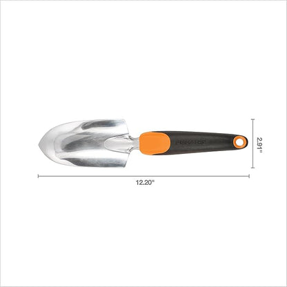 Fiskars Ergo Garden Trowel for Digging and Planting, Heavy Duty Gardening Hand Tool with Hanging