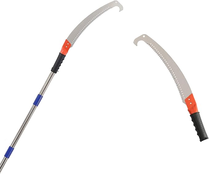 HOSKO 14FT Pole Saw for Tree Trimming, Long Extension Pruning Saw, Blade Tree Trimmer Pole, Manual