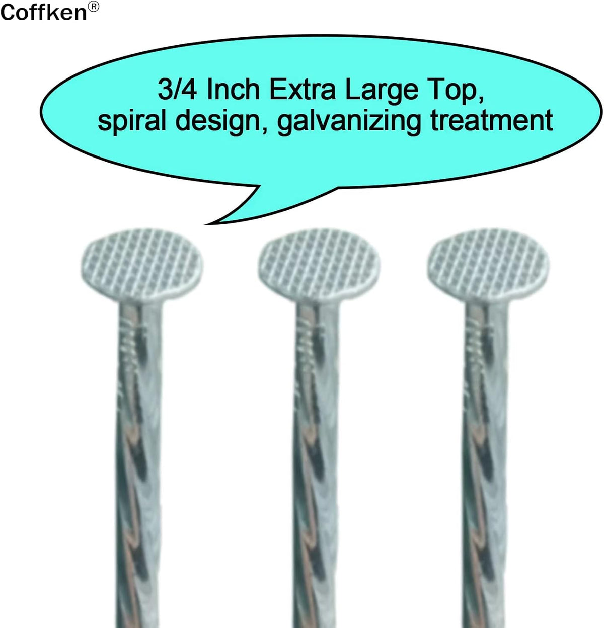 12 Inch Ground Stakes, Spiral Metal Landscapes Edging Spikes, 0.75 Inch Extra Large Top, for Paver