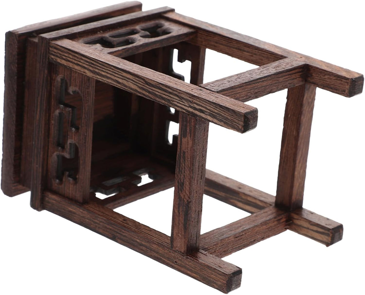 HOMSFOU Antique Chinese Decor Wood Flower Display Stand Vase Holder Decor Plant Pot Stand