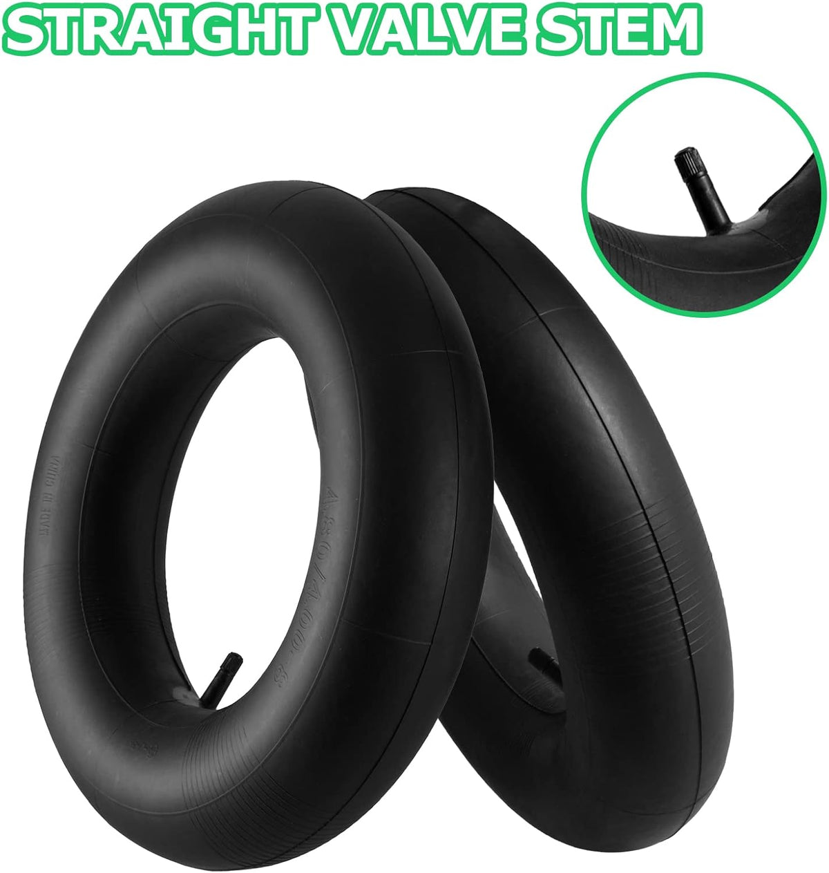 4.80/4.00-8" Inner Tube with Straight Valve Stem (2-Pack) - Heavy Duty Replacement Tire Tubes for
