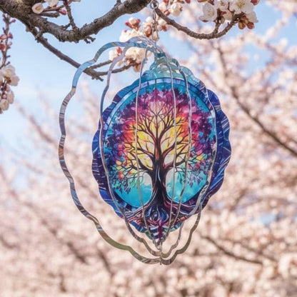Tree of Life Wind Spinner, 3D Hanging Stainless Steel Garden Spinner, Wind Spinner Hanging for