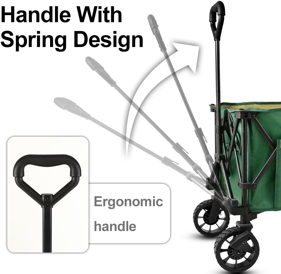 Whitsunday Folding Collapsible Utility Wagon, 400Lbs Heavy Duty Outdoor Park Beach Wagon with Table