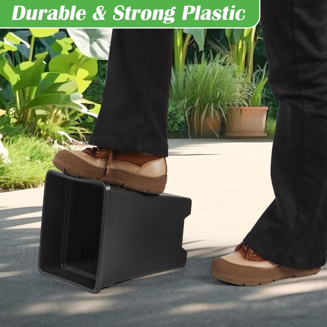 BTPLASTIK 9 Inch Square Planters for Indoor Plants, 8 Pack Large Plastic Plant Pot with Drainage &