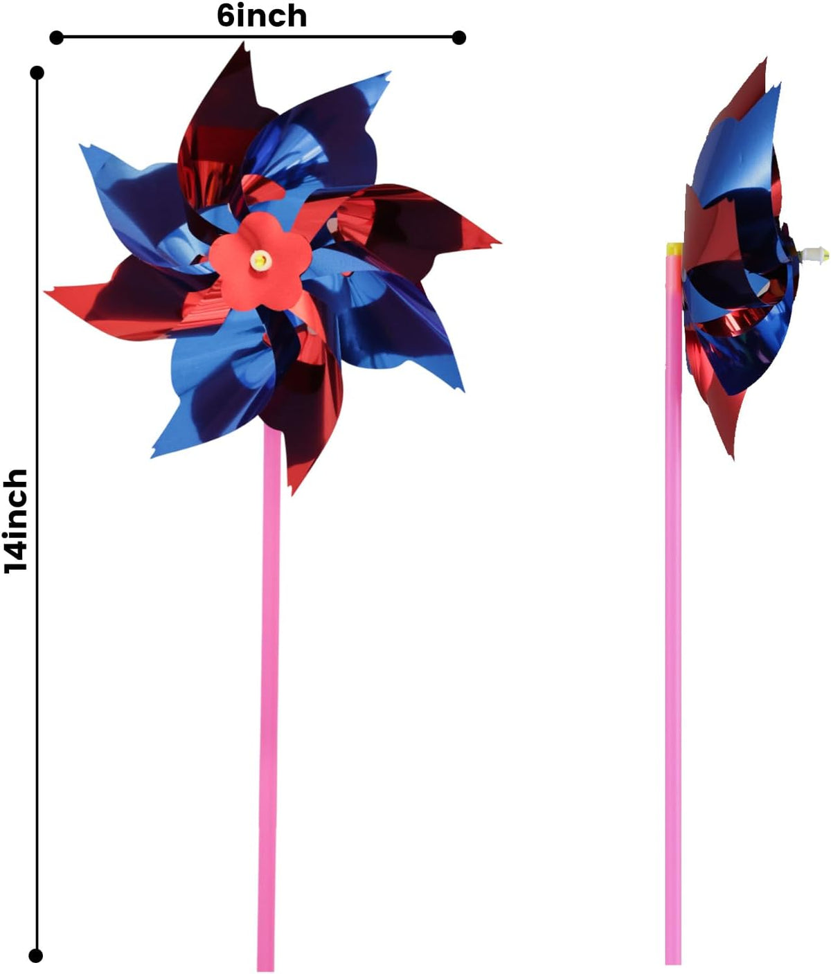 JOHOUSE 100PCS Plastic Rainbow Pinwheels for Kids - Party Favors, Garden Yard Decorations, DIY