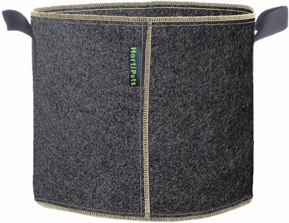 HORTIPOTS Fabric Pots 5 Gallon Non So Floppy Air Pruning Smart Grow Bags Black Gray (Pack of 10)