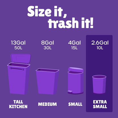 Forid Small Trash Bags for Bathroom - 2.6 Gallon Garbage Bags Unscented,Extra Thick Strong