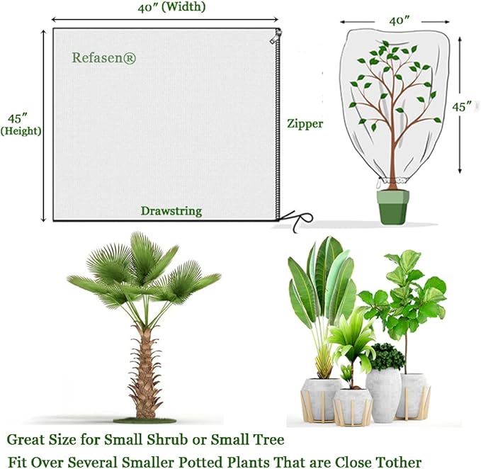 Plant Covers Freeze Protection,3 Packs 45”H X40”W Frost Blankets for Outdoor Plants Frost Cloth