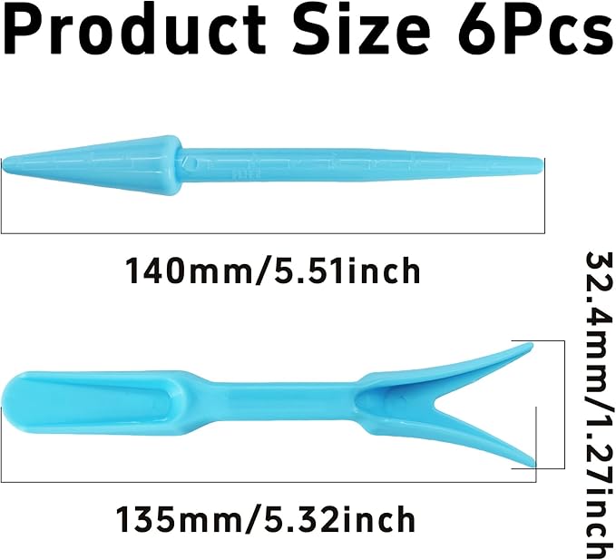 6PCS Mini Garden Hand Succulent Transplanting Tools Set, Plastic Seedling Dibber and Digging Tools