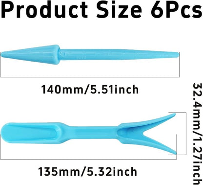 6PCS Mini Garden Hand Succulent Transplanting Tools Set, Plastic Seedling Dibber and Digging Tools