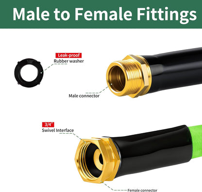 Garden Hose 25 FT,Non-Expanding,10 Functional Nozzles,Garden Hose Anti-Kink,Heavy Duty Flexible