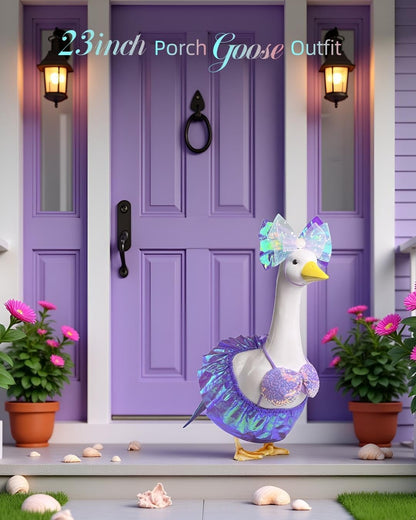 Mermaid Goose Outfit, 23-inch Halloween Porch Goose Outfit. Cute Goose Clothes for Cement Goose