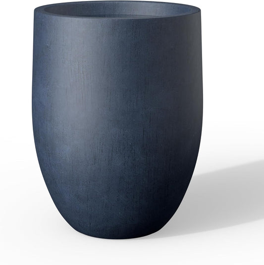 Kante Tall Concrete Planter, 21.7-Inch Height Antique Blue Large Indoor Outdoor Plant Pot with