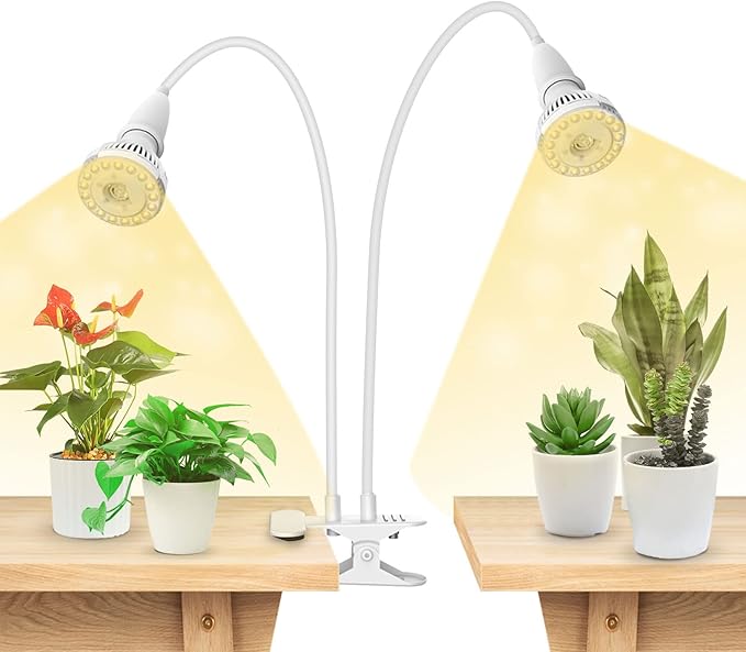 SANSI LED Grow Lights for Indoor Plants, 300W Full Spectrum Clip-on Gooseneck Grow Light with