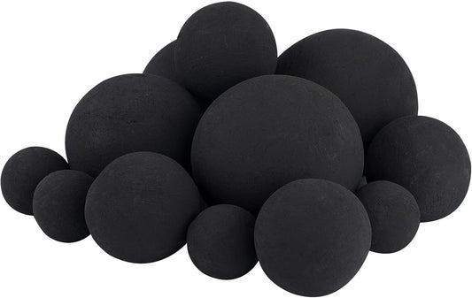 Skyflame 12PCS Ceramic Fireplace Balls, Mixed of 4 Sizes Fire Pit Balls Set for Indoor and Outdoor