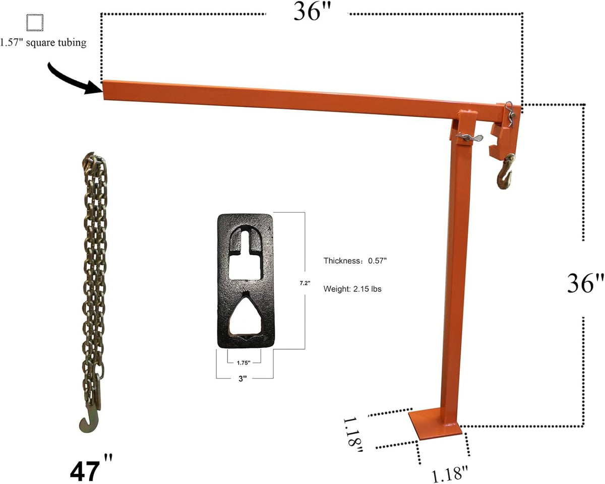T Post Puller Fence Post Puller Heavy Duty Fence Post Puller with 47" Lifting Chain & T Post Puller