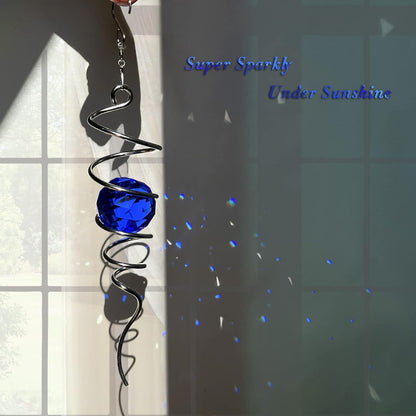 FONMY Gazing Ball Spiral Tail -Decorative Wind Spinner Sun Catcher Rainbow Maker 11 inch Tail and 2