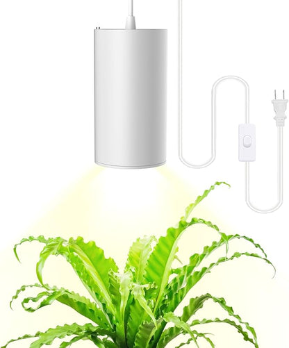 STERREN LED Grow Light, White Plug in Hanging Lights for Indoor Plants, Full Spectrum Grow Lights