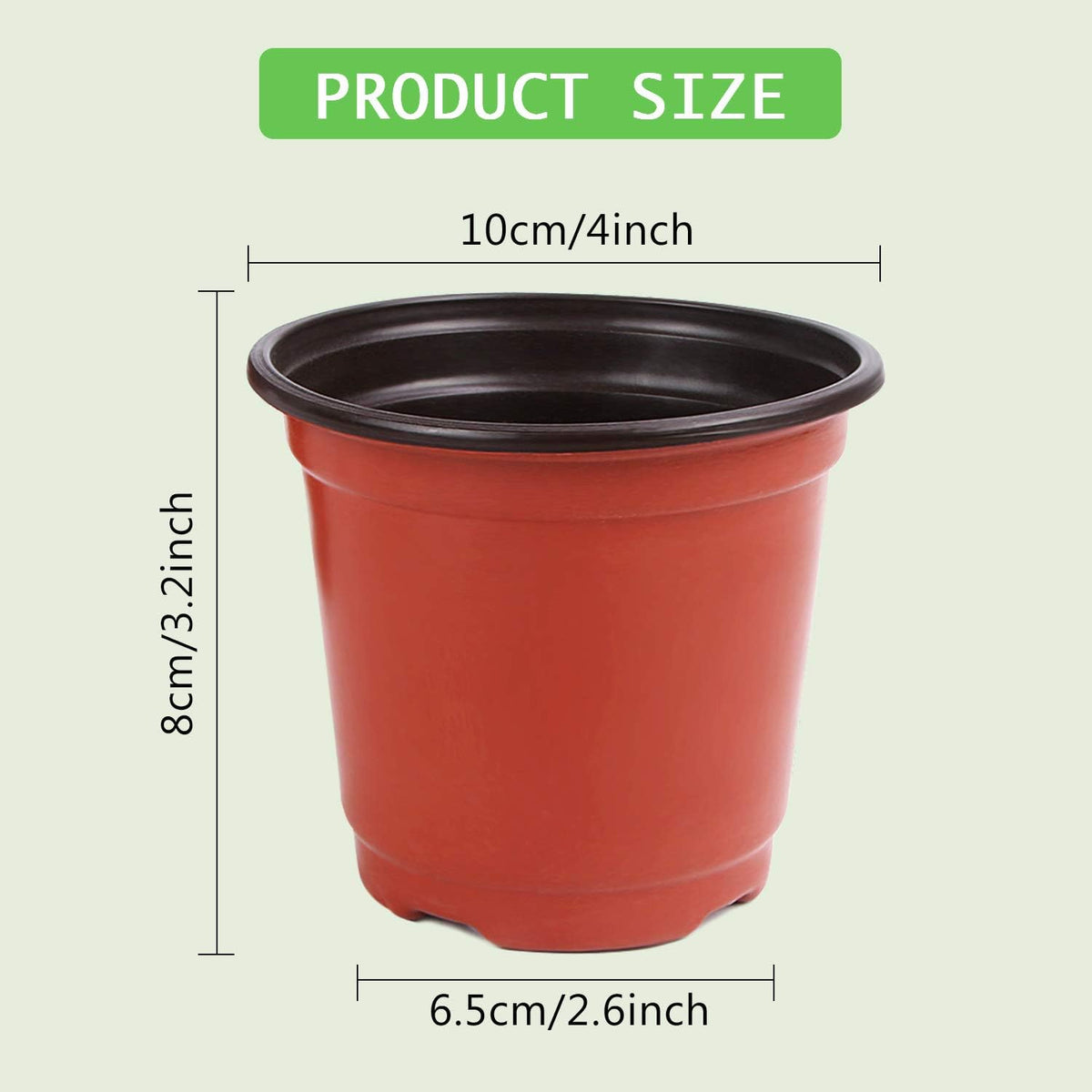 Augshy 220 Pcs 4 Inch Plastic Plant Nursery Pots Seed Starting Pots Containers with 300 Labels for