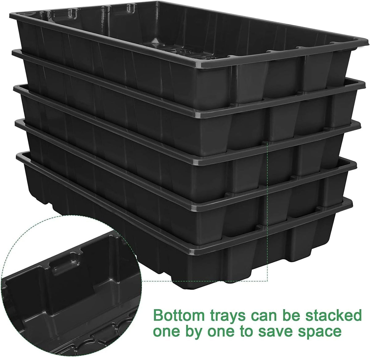 MIXC Seedling Trays Seed Starter Tray, 5-Pack Mini Propagator Plant Grow Kit Greenhouse with