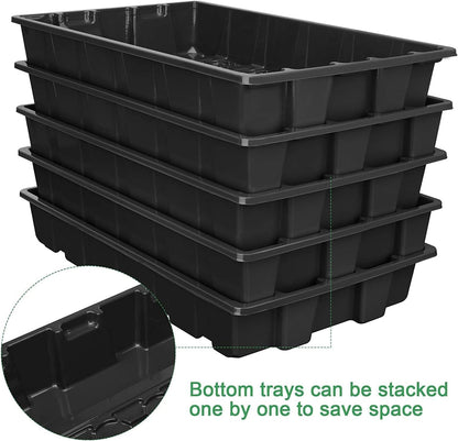 MIXC Seedling Trays Seed Starter Tray, 5-Pack Mini Propagator Plant Grow Kit Greenhouse with