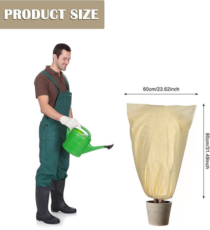 LangRay Plant Covers Freeze Protection, Winter Frost Cloths 2.8oz/yd² with Zipper and Drawstring