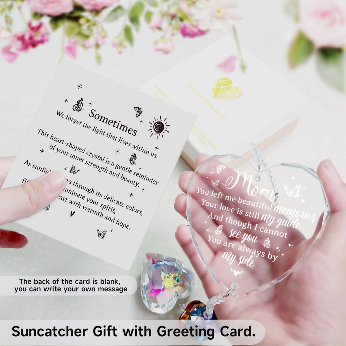Memorial Gifts for Loss of Mom, Sympathy Crystal Suncatcher for Loss of Mother Sympathy Gift