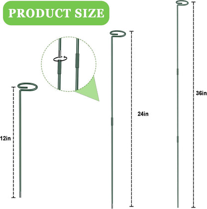 36 Inch Plant Stakes Tall, Three Sizes(12 or 24 or 36 Inch) Plant Support Stakes for Outdoor or