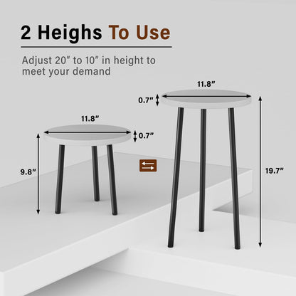 Plant Stand Indoor 2 Pack: Corner Wood 20 Inch Plant Stand Mid Century Modern Decor - Small Round