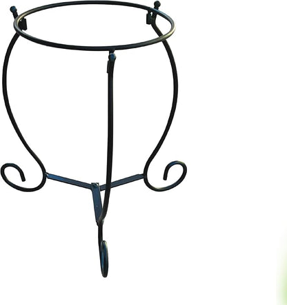 Lily's Home Metal Gazing Ball Stand for 8-10 inch Metal and Glass Garden Gazing Globes. Black.