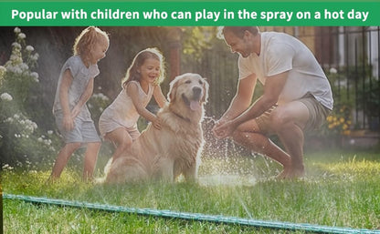 Watoo 2025 Sprinkler Hose & Soaker Hose for Yard - 100 FT Reinforced Flat Garden Hose with Holes