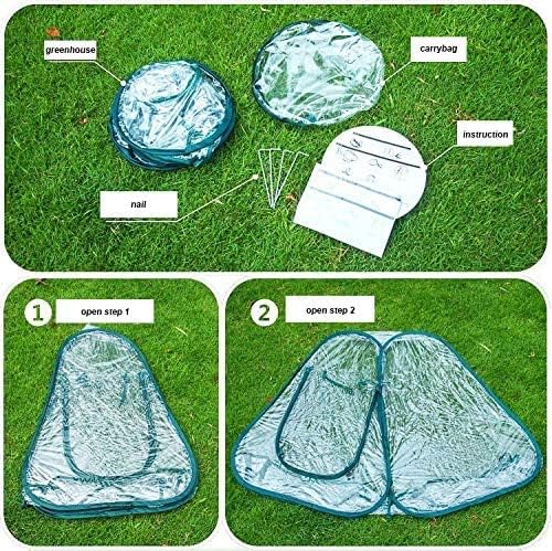 Porayhut Pop Up Greenhouse Cover,Pack of 3 Pcs,Flower House Mini Gardening Plant Flower Sunshine