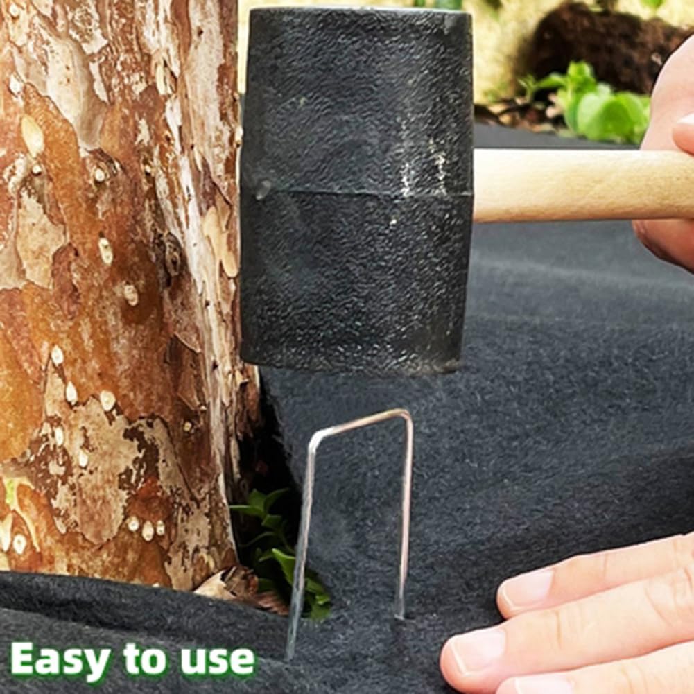 Galvanized U-Shaped Garden Stakes, 6 Inch 100 Pcs Landscape Staples, Ground Stakes, for Decoration